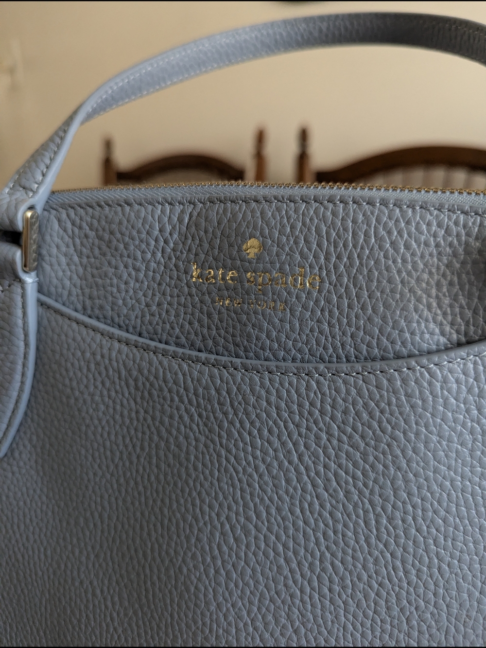 kate spade Light Blue Pebbled Leather Satchel - Picture 2 of 11